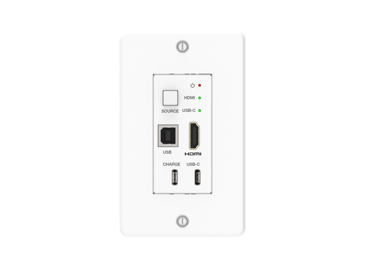 18G, 2x1 HDMI/USB-C, Wall Plate w/Auto-Switching, USB2.0, POE 40M