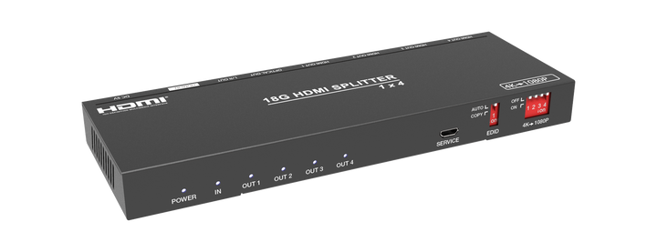 1x4 4K60 HDMI Splitter (4K to 2K/Audio Breakout)