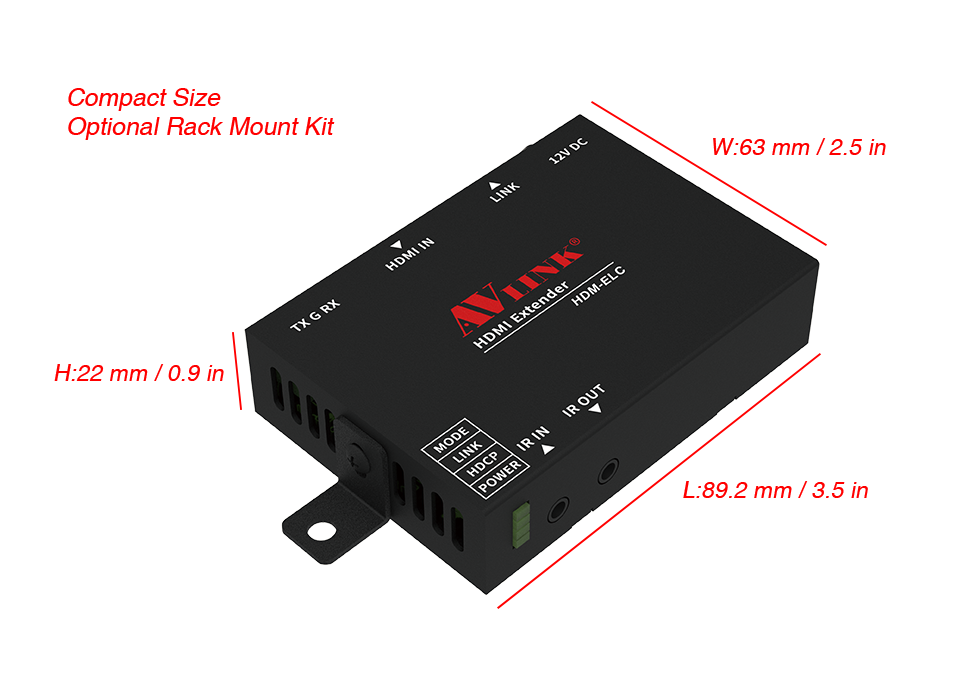 HDM-EXC - 100M UHD/4K HDBaseT™ Extender w/Power over Cable (PoC)