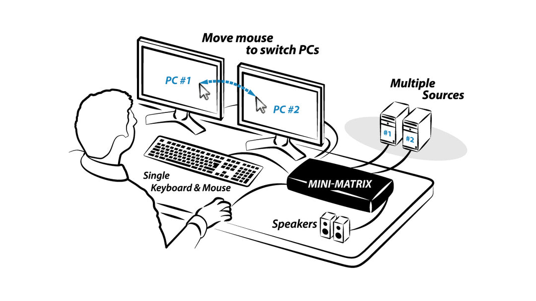 2 PORT MINI-MATRIX KVM SWITCHES