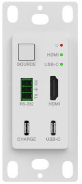 18G, 2x1 HDMI/USB-C, Wall Plate w/Auto-Switching, RS-232, POE 40M