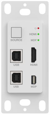 18G, 2x1 HDMI/DP, Wall Plate w/Auto-Switching, USB2.0, POE 40M